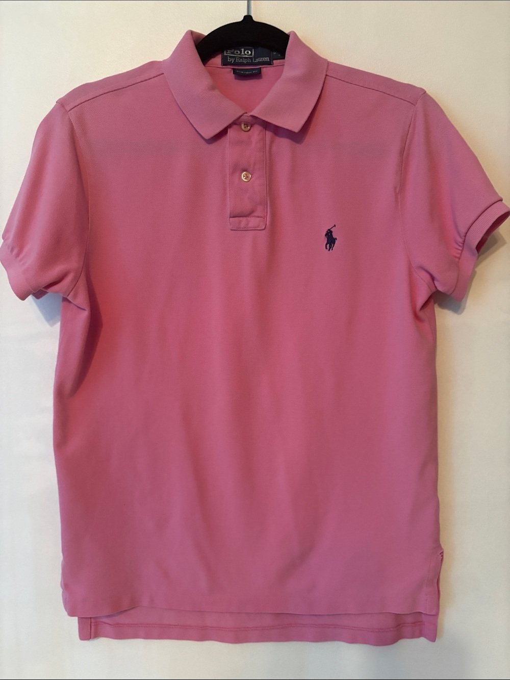 Polo Ralph Lauren pink cotton polo shirt with blue pony